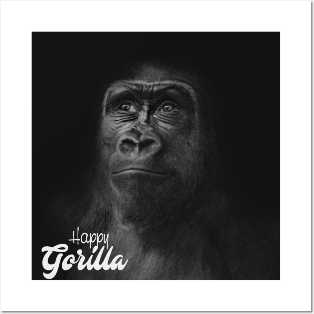 Happy Gorilla Wall Art by ryanhdyt